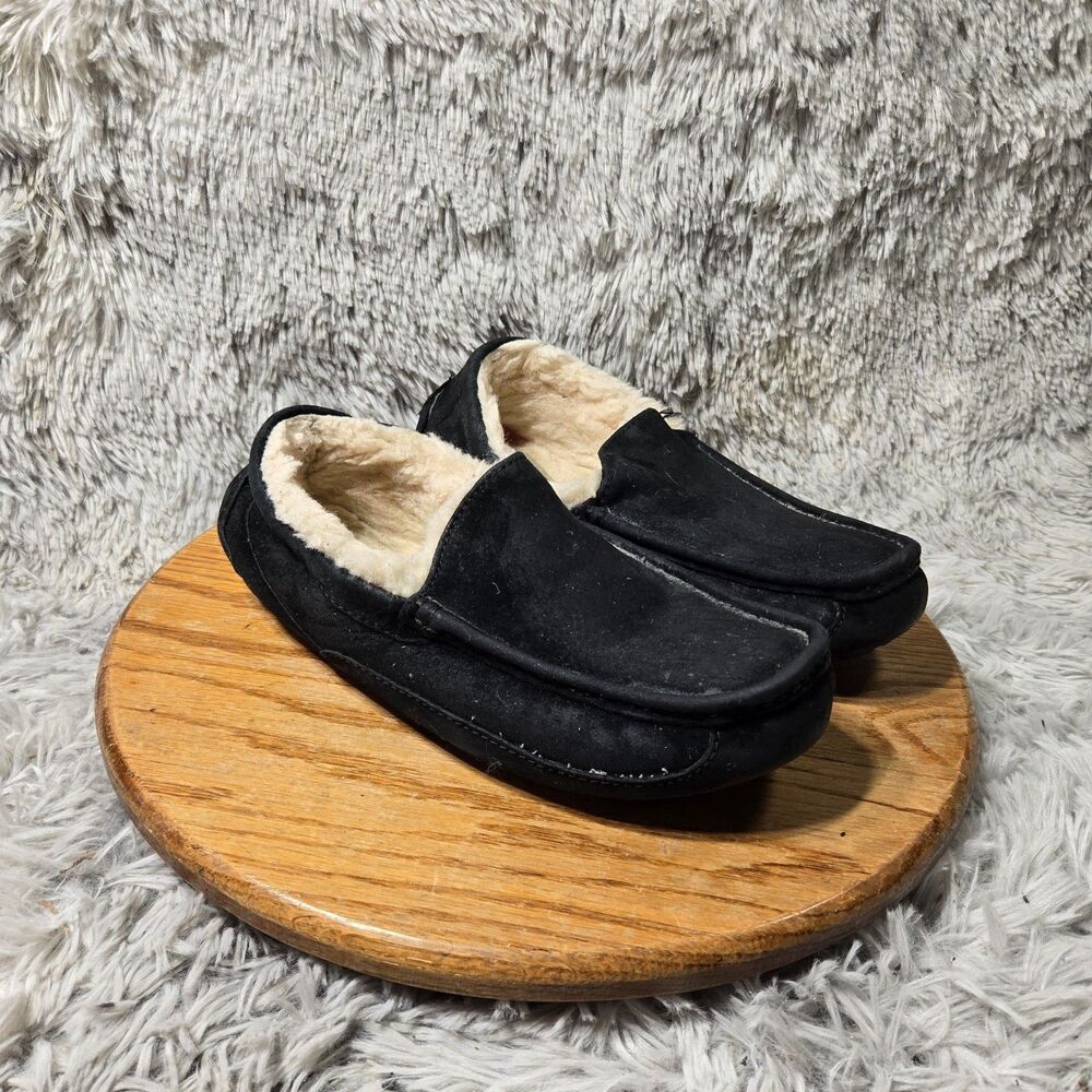 UGG Ascot Slipper Suede Wool Comfort Moccasin Loafer Slide Slip On Mens Size 8